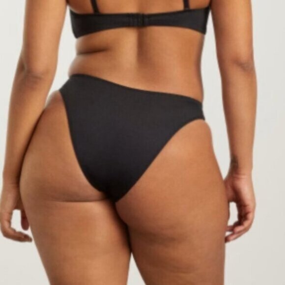 NWT Everlane Women's Black The High Rise French Cheeky Bikini Bottom Size XS - Picture 3 of 6